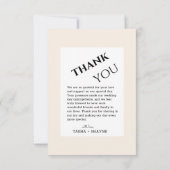 トロピカルデリケートパンパスグラスボホシック結婚ズ サンキューカード (裏面)