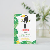 トロピカルトゥカントッティフルーツバースデーパーティー インビテーションポストカード (スタンド正面)