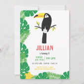 トロピカルトゥカントッティフルーツバースデーパーティー 招待状 (正面)