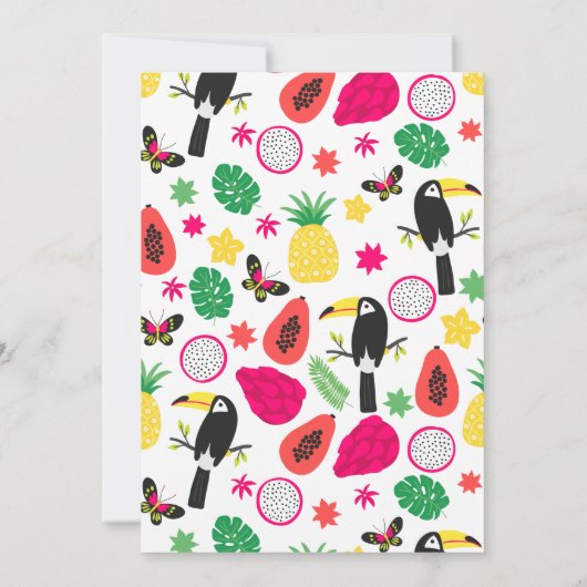 トロピカルトゥカントッティフルーツバースデーパーティー 招待状 (裏面)