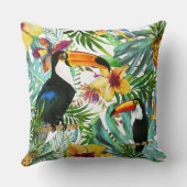 トロピカルトゥカンパラダイスパームパイナップモダンル クッション (裏面)