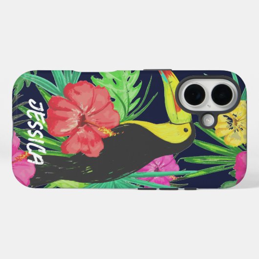 トロピカルトゥカ葉ンとアレパーソナライズされたインフォレスト Case-Mate iPhoneケース (裏面 (横))