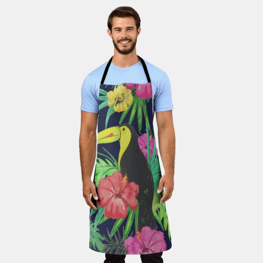 トロピカルトゥカ葉ンと熱帯雨林 エプロン (着用した状態)