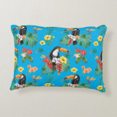 トロピカルトゥーカンと花 アクセントクッション (裏面)