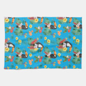 トロピカルトゥーカンと花 キッチンタオル (横)