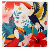 トロピカルトゥーカンのバードアートタイル タイル (正面)