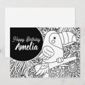 トロピカルトゥーカンバード誕生日フローラ着色 シーズンカード (正面/裏面)