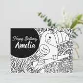 トロピカルトゥーカンバード誕生日フローラ着色 シーズンカード (スタンド正面)