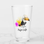 トロピカルトゥーカンプラビダ飲料ガラスタンブラー タンブラーグラス (裏面)