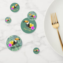 トロピカルトゥーカンプラヴィダデザインテーブル紙吹雪