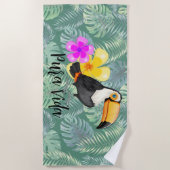 トロピカルトゥーカンプラヴィダデザイン ビーチタオル (正面)