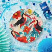 トロピカルトゥーカン紙パーティープレート ペーパープレート (パーティー)