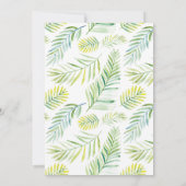 トロピカルトゥーカン、ハイビスカスをテーマにしたベビーシャワー 招待状 (裏面)