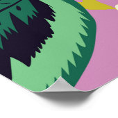 トロピカルトゥーカン：花柄 ポスター (角)