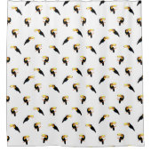 トロピカルトゥーカーンズ白黒パターン(の模様が)ある鳥類 シャワーカーテン (正面)