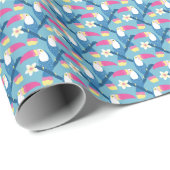 トロピカルトゥーカ鮮やかン：花の柄。 ラッピングペーパー (ロールコーナー)