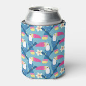 トロピカルトゥーカ鮮やかン：花の柄。 缶クーラー (缶正面)