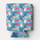 トロピカルトゥーカ鮮やかン：花の柄。 缶クーラー (裏面)