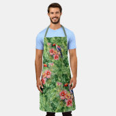 トロピカルトエレガントウカン花パターン エプロン (着用した状態)