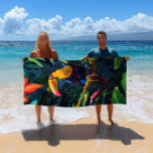 トロピカルトカラフルウカンビーチタオル ビーチタオル