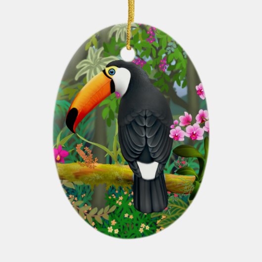 トロピカルトコトゥーカンバードオーナメント セラミックオーナメント (正面)