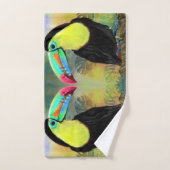 トロピカルトコトカン鳥風呂タオルセット バスタオルセット (ハンドタオル)