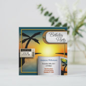 トロピカルトラベルサンセットバースデーパーティー招待状 招待状 (スタンド正面)