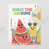 トロピカルトリートパーティの招待状 – スウィートサマーバ ポストカード (正面/裏面)