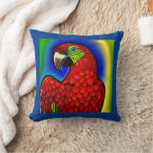 トロピカルトレジャー：抽象芸術鮮やかのオウムのアートワーク クッション (ブランケット)