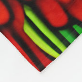 トロピカルトレジャー：抽象芸術鮮やかのオウムのアートワーク フリースブランケット (角)