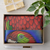 トロピカルトレジャー:抽象芸術鮮やかのオウムのアートワーク 薄葉紙 (ギフト)