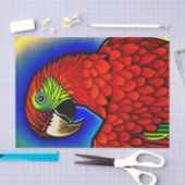 トロピカルトレジャー:抽象芸術鮮やかのオウムのアートワーク 薄葉紙 (クラフト)