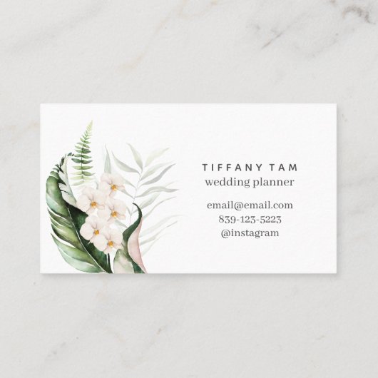 トロピカルトレンディーフローラピンクエレガントシモダンック 名刺 (裏面)