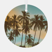 トロピカルトワイライト：ココナッツパームシルエット ガラスオーナメント (裏面)