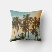 トロピカルトワイライト：ココナッツパームシルエット クッション (裏面)