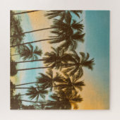 トロピカルトワイライト：ココナッツパームシルエット ジグソーパズル (横)