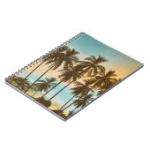 トロピカルトワイライト:ココナッツパームシルエット ノートブック (左側)