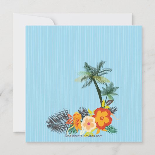 トロピカルドスタイリッシュリンクズハワイアンルアウ（ハワイ式宴会）パーティー 招待状 (裏面)