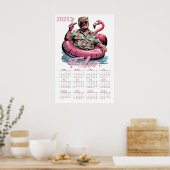 トロピカルドナルドトランプフェロン2025カレンダー ポスター (キッチン)