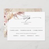 トロピカルドライパーム葉ズウェディングRsvp 案内ポストカード (正面/裏面)