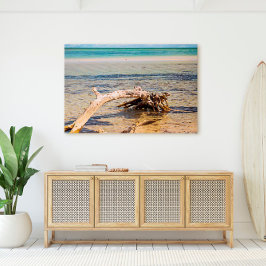 トロピカルドリフトウッドバイアホンダビーチ写真 キャンバスプリント