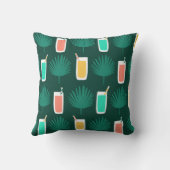 トロピカルドリンクとパーム離れのパターン クッション (裏面)