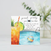 トロピカルドリンクとプールパーティー 招待状 (スタンド正面)