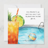 トロピカルドリンクとプールパーティー 招待状 (裏面)
