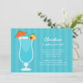 トロピカルドリンクのブライズシャワーまたはバチェロレッテパーティー 招待状 (スタンド正面)