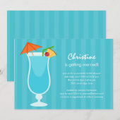 トロピカルドリンクのブライズシャワーまたはバチェロレッテパーティー 招待状 (正面/裏面)