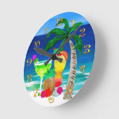 トロピカルドリンクウォールクロック ラウンド壁時計 (傾斜)