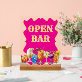 トロピカルドリンクオープンバー不透明アクリルサイン アクリルサイン (ウェディング)