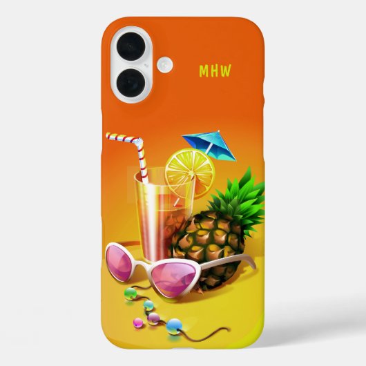 トロピカルドリンクカスタムモノグラムの電話ケース Case-Mate iPhoneケース (裏面)