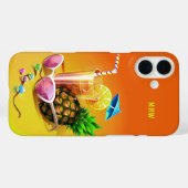 トロピカルドリンクカスタムモノグラムの電話ケース Case-Mate iPhoneケース (裏面 (横))
